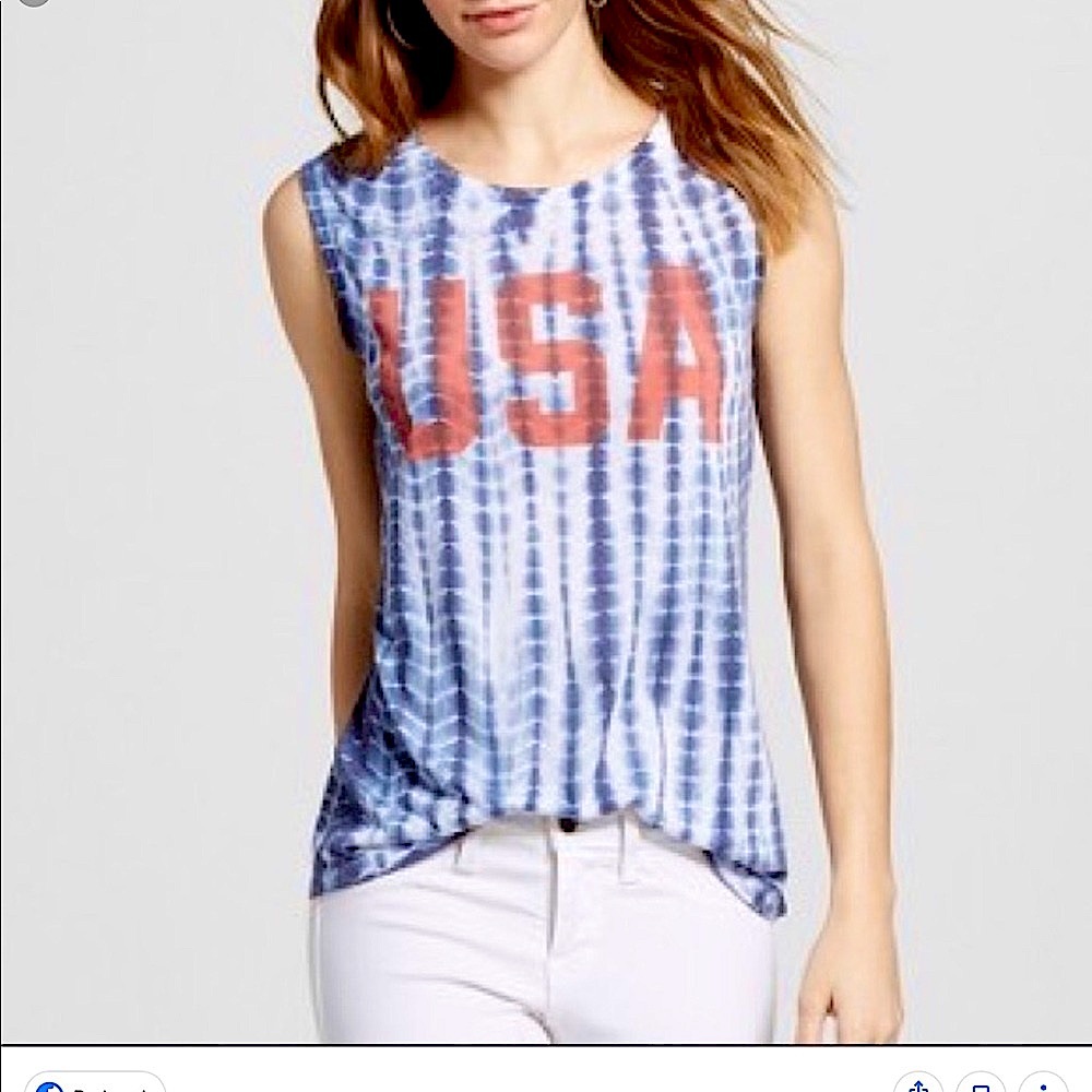 NWT 🇺🇸 Zoe + Liv blue tie dye USA tank